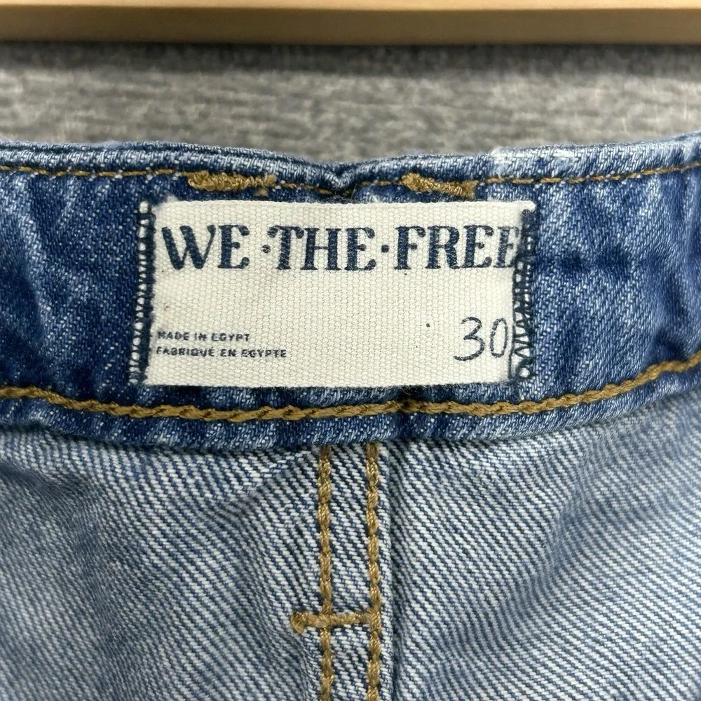 We The Free Shorts Denim Women Size 30 Blue Button Fly Summer Casual